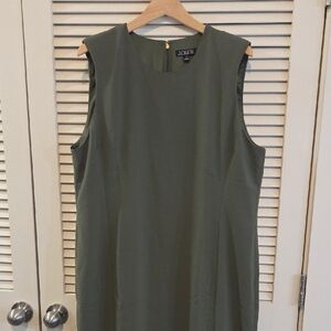 J. Crew Forest Green Sleeveless Midi Dress